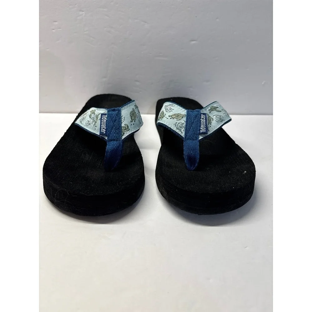 Tidewater Sandals Ocean Legends turtle flip flops (Sz. 9) - Picture 3 of 11